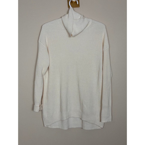 J. Crew Sweaters - J.Crew Womens Cream Shaker Stitch Turtleneck Sweater Relaxed Fit Pullover Size S